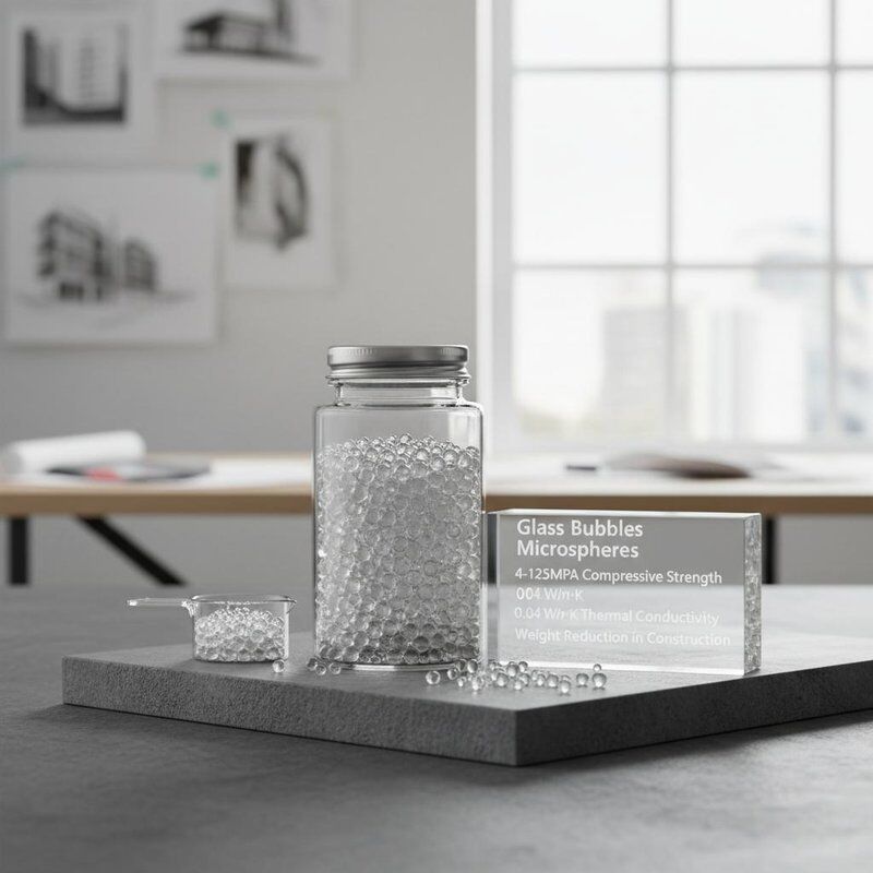 グラスバブル 圧縮強さ4〜125MPa,熱伝導性0.04W/m·Kのマイクロ球