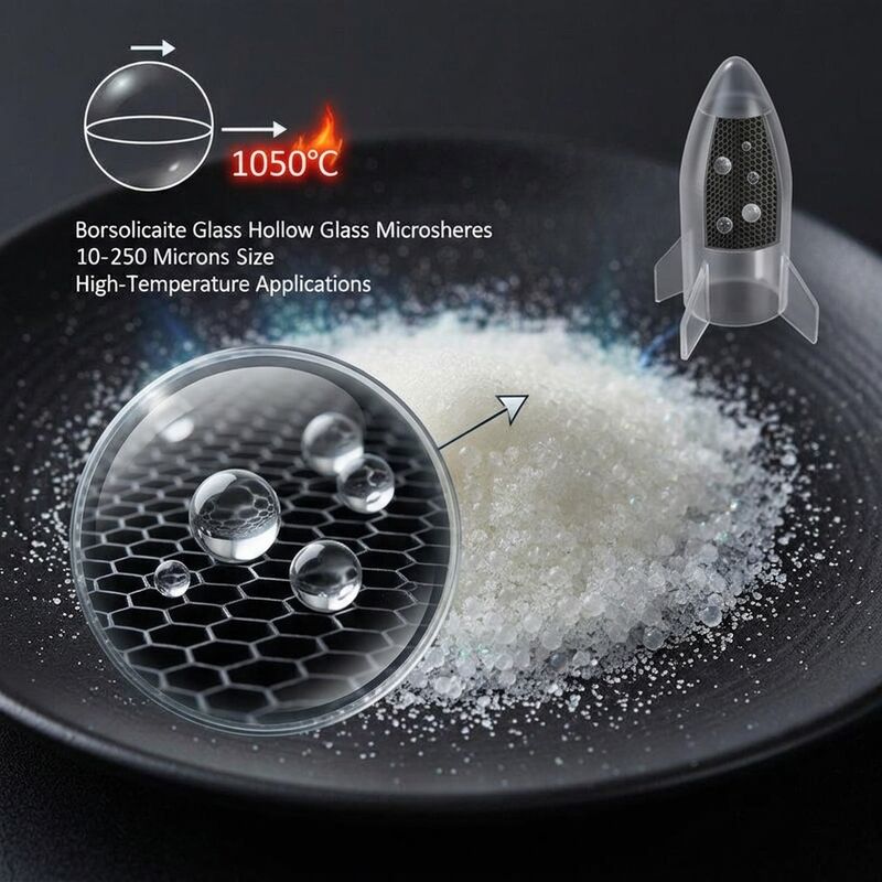 Low Thermal Conductivity 0.108 Hollow Glass Bubbles with High Chemical Resistance and Lightweight 0.15-0.30 G/cm³ for Composites and Insulation