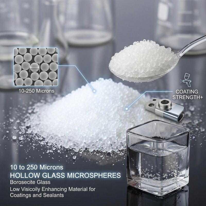 軽量複合材向けバルク密度0.15～0.30 g/cm³の中空ガラスバルーン、低熱伝導率と耐薬品性を特徴とする